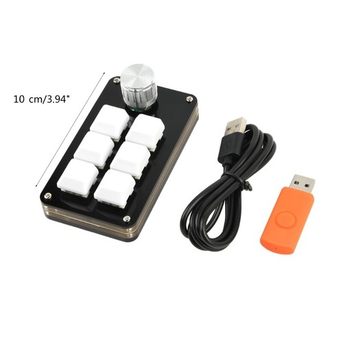 6 Keys Mini Keyboard with 1 Knob Customizable Gaming Video Editing Programming - Picture 8 of 8