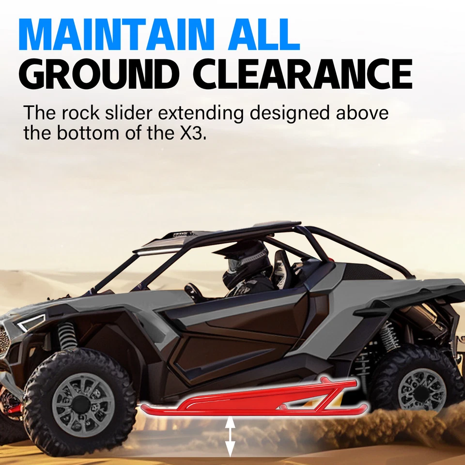 Side Nerf Bars Rock Slider 2-Seater Tree Kicker For Can Am Maverick X3 2017-2024 Foto 3 de 4