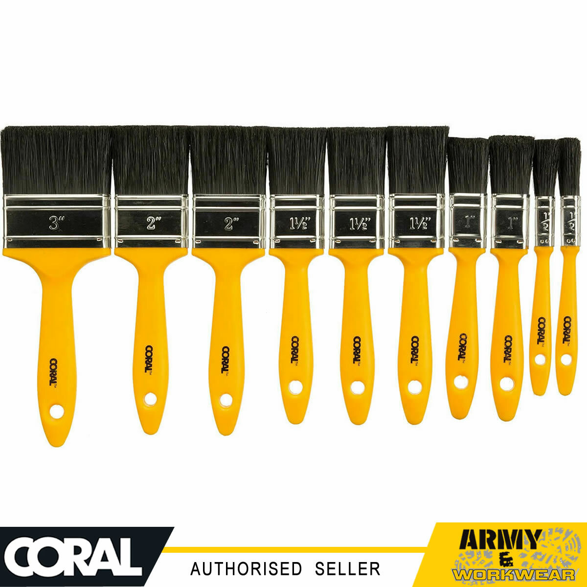 10 x Coral Essentials Paint Brush Synthetic Paintbrush Head Painting Decorating
