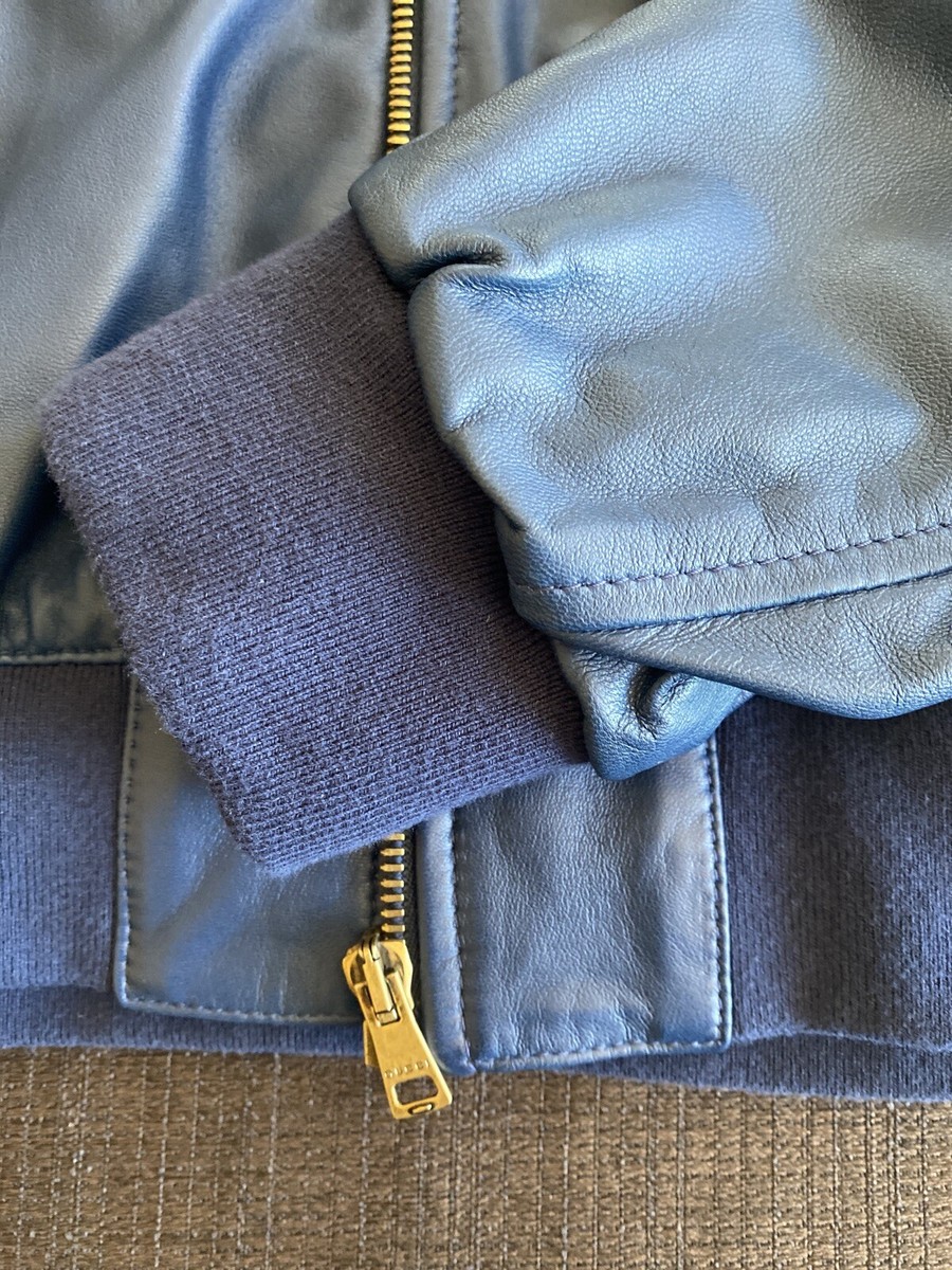 Gucci Leather Jacket - Blue - Size 56 - $2940 Retail - Rare