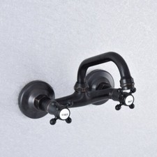 Black Oil Rubbed Brass Wall Kitchen Sink Faucet Bathroom Basin Mixer Tap 2sf736