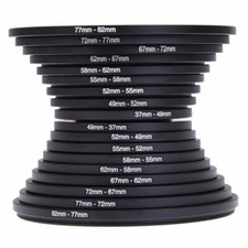 18pcs 37- 82mm Step Up & Step Down Filter Adapter Ring for DSLR Camera Lens