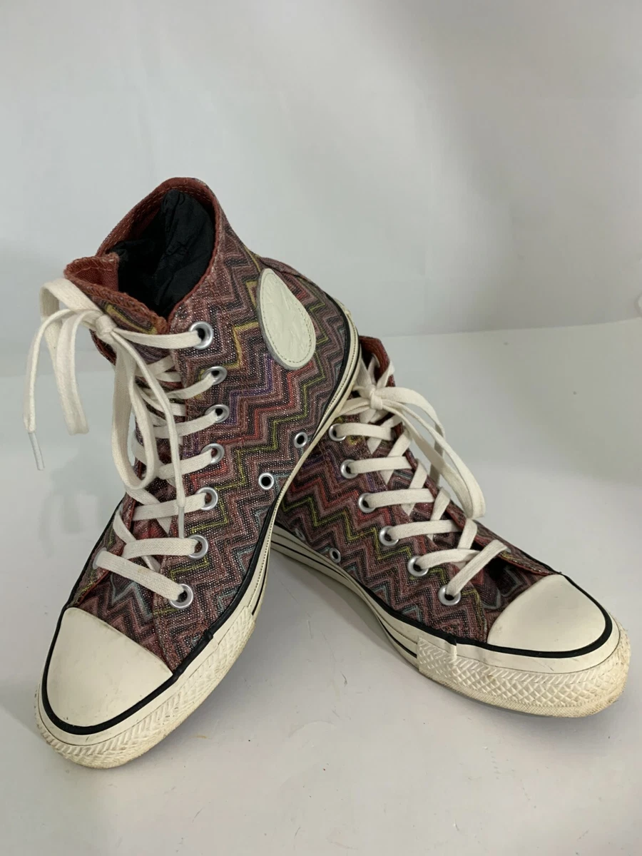MISSONI CONVERSE 591120 ZIG ZAG PATTERN HIGH TOPS SZ 7