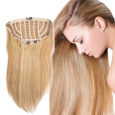 Attractive 100 Remy Human Hair Machine Weft Handmade Half Wig for 3/4 Head