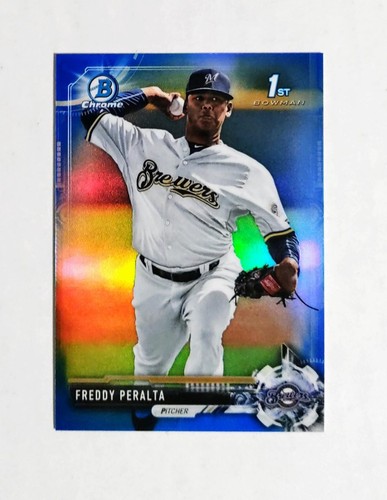 Freddy Peralta 2017 1st Bowman Chrome #BCP22 Prospect Blue Refractor 070/150 G5