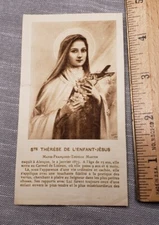 Vintage Antique Catholic St Therese Of Lisieux French Prayer Card H87