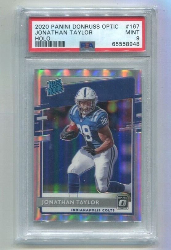 2020 Donruss Optic - JONATHAN TAYLOR - Silver Holo Prizm #167 - COLTS PSA 9