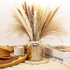 70 Pcs Natural Pampas Grass Decor, 17" Dried Pampas Grass Decor NWT And Sealed