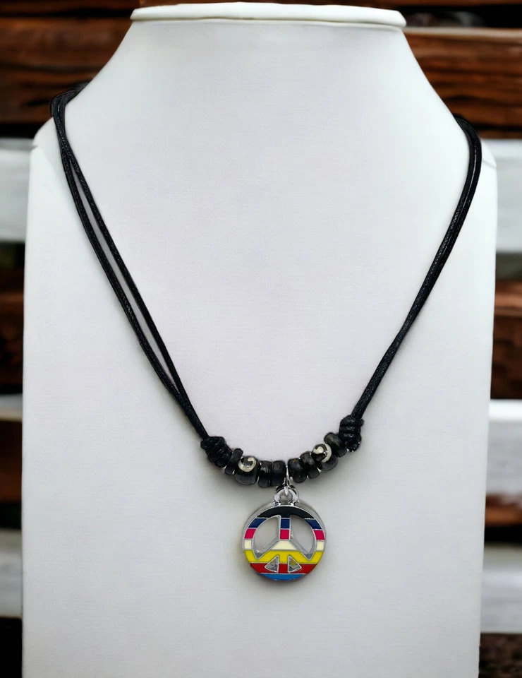 Peace Necklace Halloween Costume Jewelry Accessory One Size Mens Woman One Size - Image 4 of 4