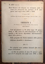 ITALY 1887 ROYAL DECREE X CALL TO ARMS BORN IN 1865/66- 4 PAGES-5516
