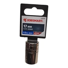 1 New Jobsmart 17 mm 12 Pt. Socket 1/2" Drive 1038388