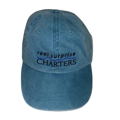 Adams Tuck-Away Leather Back Strap Cap/Hat Reel Surpise Charters Blue