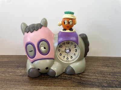 Vintage Rhythm Horse Mule Battery Operated 7'' Alarm Clock WORKS SEE VIDEO