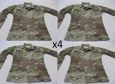 (4) US ARMY ISSUE COMBAT UNIFORM TOPS OCP SCORPION CAMO BDU SHIRT RIP-STOP COAT