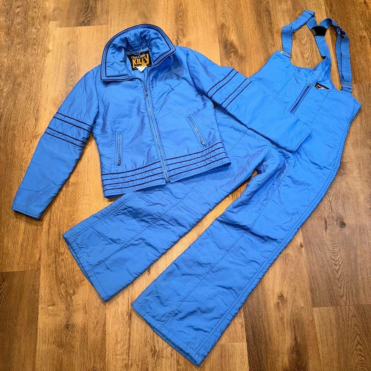 Killy Ski Suit Womens Vtg 60s 70s Snowsuit Apres Coat Snow Bib