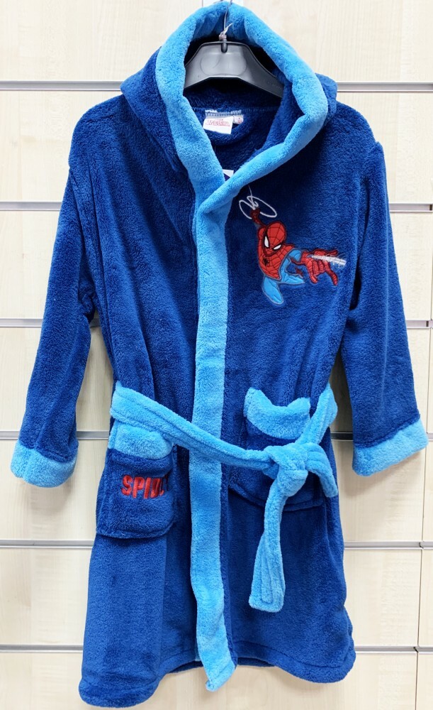 Boys Official Licensed Marvel Spiderman Fleece Dressing Gown