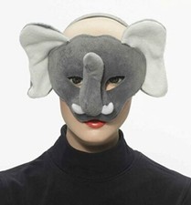 Animal Masks Faux Fur Over Plastic Asso Animal Sound 3/4 Face Mask W/ Headband