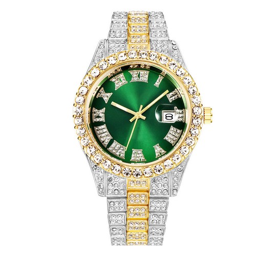 Metal Quartz Simulated Diamond Rapper Men Women Wrist Watch Bling Hip Hop Dial - Picture 6 of 15