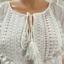 White Crochet Lace Neck-Tie Babydoll Dress