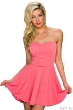 Bandeau Minikleid Cocktailkleid Partykleid Stretch Tunika Volant 36/38