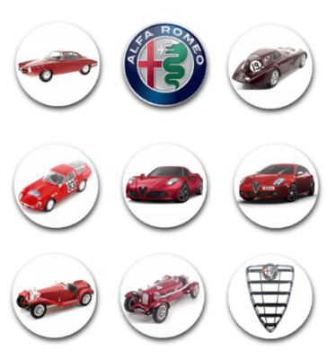 25 mm KNOPFABZEICHEN X9 MIT DEM ALFA ROMEO
