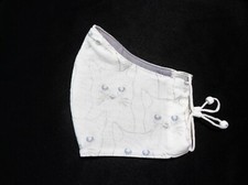 Contoured WHITE CAT Face MASK with Filter LARGE Adjustable Fit