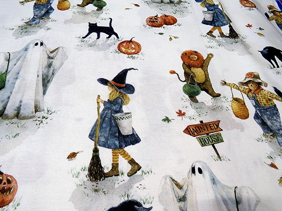 Black Cat Trick or Treat Lion Costume Ghost lJack O Lantern Girl in Witch Hat - Image 2 of 4