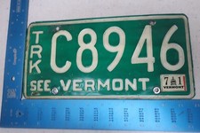 Vermont License Plate Tag VT 1971 71 Truck C8946