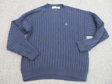 Izod Sweater Mens Adult Extra Large Blue Logo Preppy Crew Knit Casual