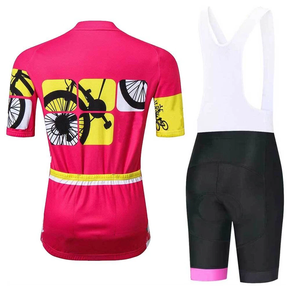 Women's Vintage Cycling Kit Short Sleeve Cycling Jersey and (Bib) Shorts Set - Image 4 of 4