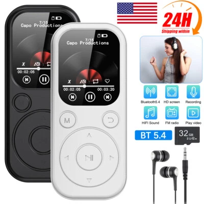 Support 128GB MP4/MP3 Bluetooth Lossless Music Player FM Radio Recorder Sport US