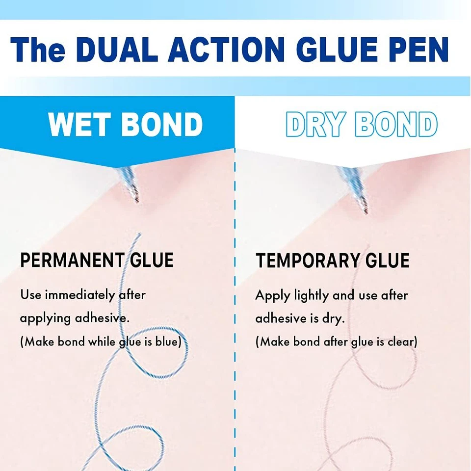 Pluma adhesiva adhesiva azul de 2 vías para manualidades álbumes de recortes envoltura de regalo Foto 4 de 4