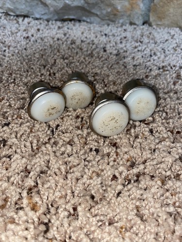 4 Nylon Base 3/4" OD 5/8" inside diam Swivel Glides chrome & white vintage sets 
