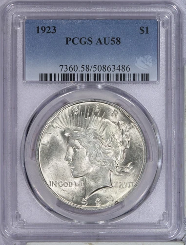 1923 Peace Dollar $1 PCGS AU58