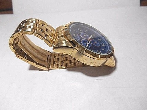 August Steiner Men's AS8118YG GOLD TONE Stainless Steel CHRONO Watch WITH BOX - Picture 8 of 12