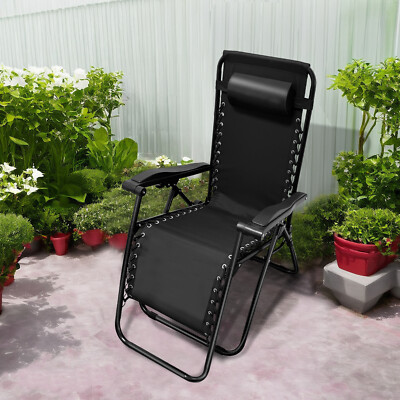 Zero Gravity Lounge Chair w/Pillow, Reclining  Adjustable, Folding Lounge Lawn