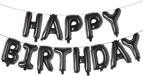 Happy Birthday Balloon Banner Letter Party Decorations, 16 Inch 3D Aluminum Foil