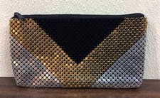Silver Gold Black Metal Mesh 8" Clutch Purse