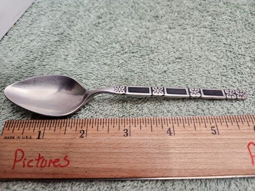 Oneida Madrid Black Accent Teaspoon Stainless - Picture 4 of 4