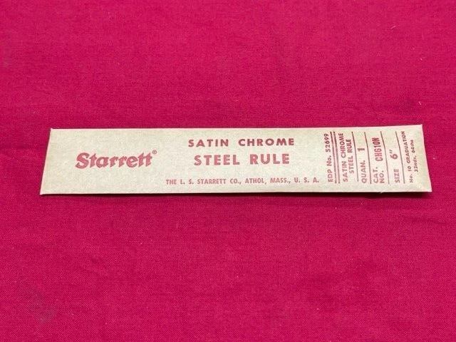 Starrett CH610N-6 Narrow Spring-Tempered Steel Rule with Inch Graduations, Hook - Image 4 of 4