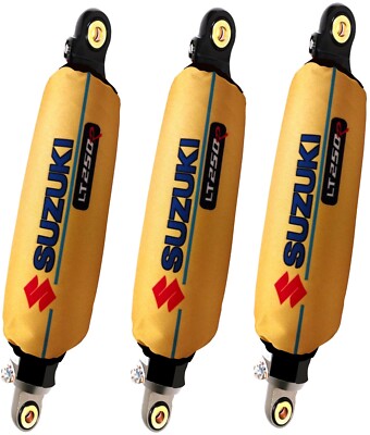 Suzuki LT250R QuadRacer Yellow Shock Covers - Durable Cordura, Set of 3