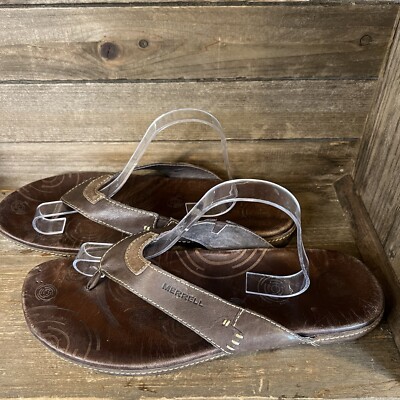 Mens Merrell Brown Leather Comfort Outdoor Walking Flip  display picture 2