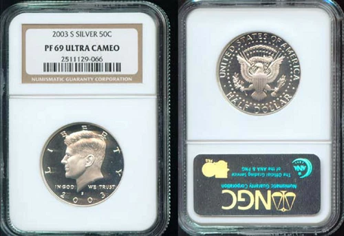 2003-S SILVER NGC KENNEDY HALF PF 69 ULTRA CAMEO    GORGEOUS  (8724)