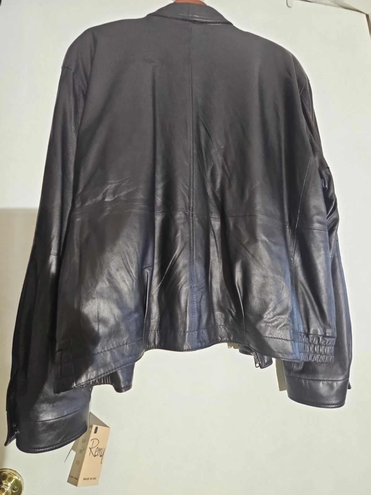 New With Tag Remy Lambskin Black Leather Jacket Mens Sz 48 BUTTER SOFT! VeryNice - product detail image 11