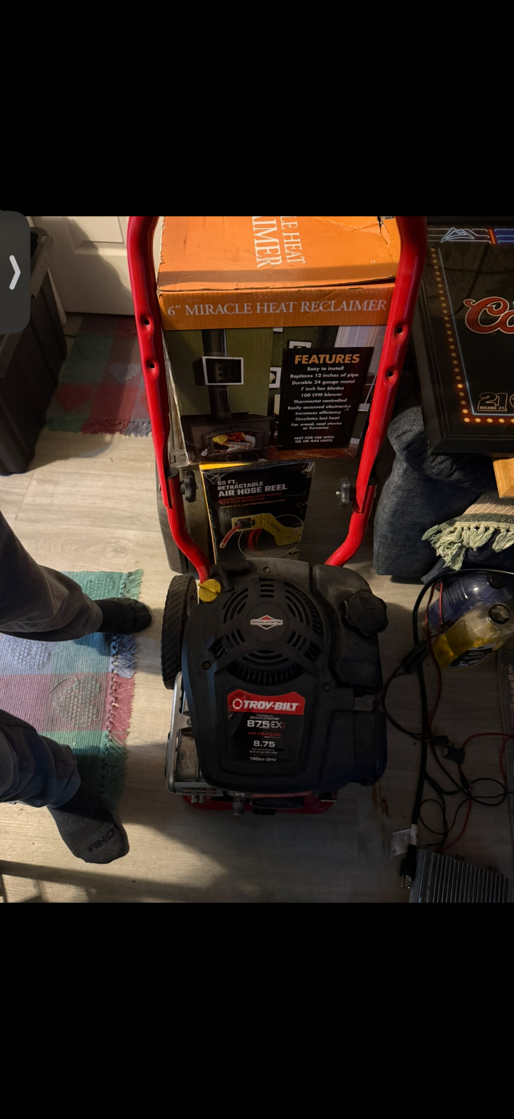 The item is a Troy-Bilt 2800 PSI gas pressure washer with a 