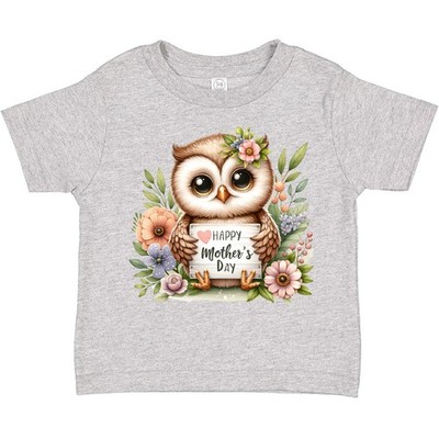 Inktastic Happy Mother's Day Owl Toddler T-Shirt Mother Flowers Child Kid