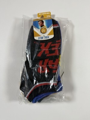 5 Pack STAR TREK Captain Kirk Mr. Spock Ankle Socks Size 5 -10 New