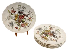 Sheraton Johnson Brothers England Dinner Plates Floral Vintage 10" Set of 6