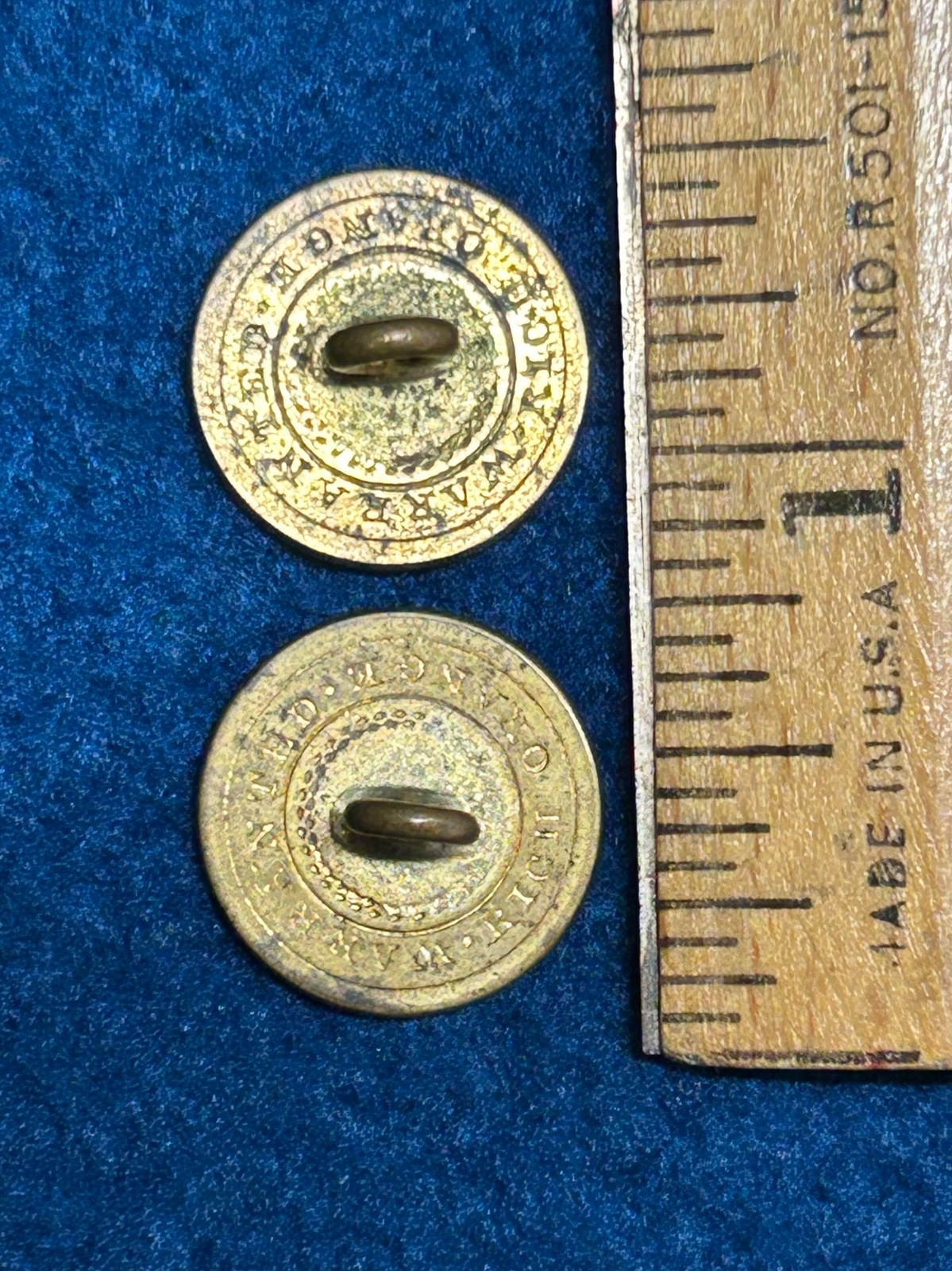 1800's Flat Buttons Lot of 6 Rich Orange Warranted and Others