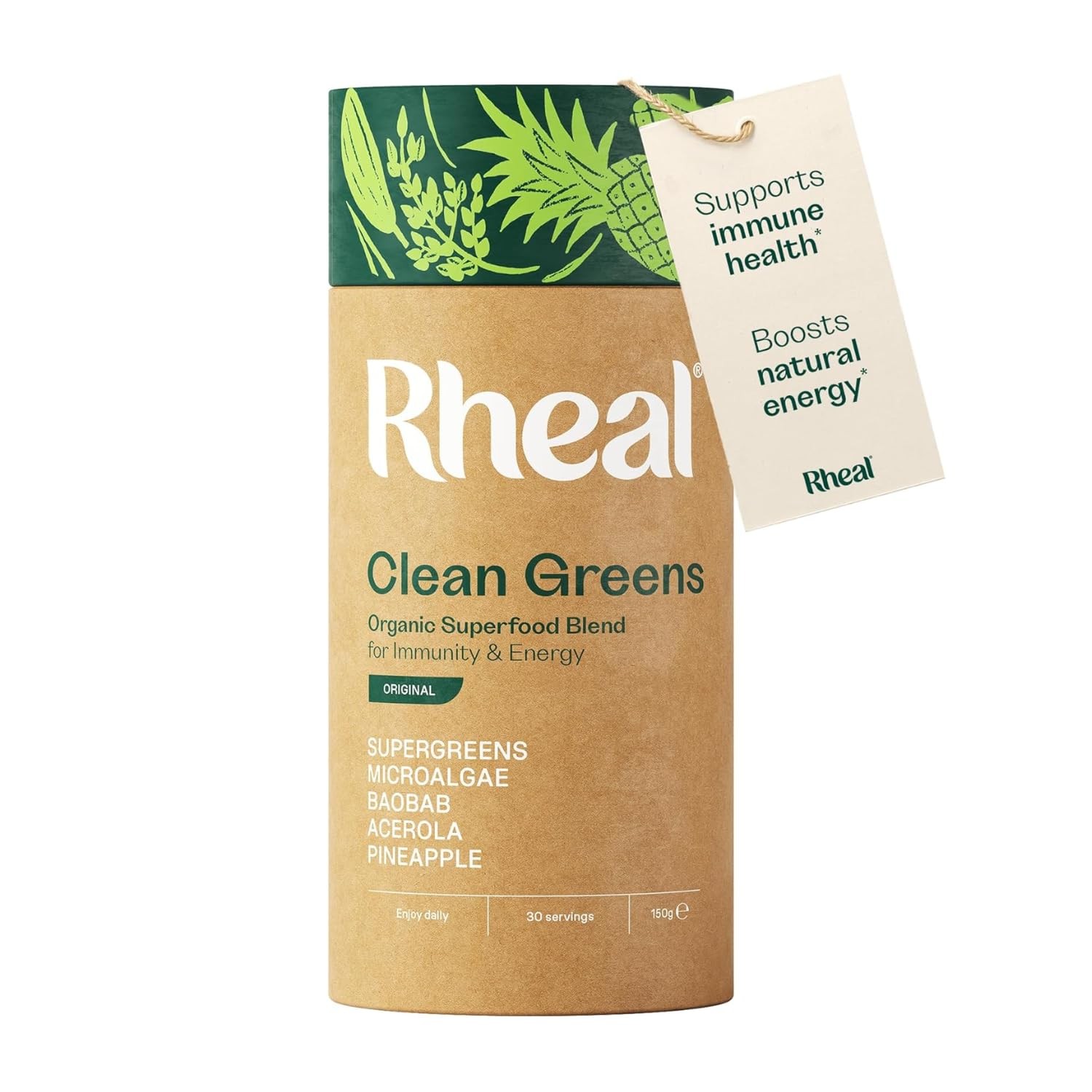 Super-U - Earth's-Natural-Superfoods Super U Clean Greens | Organic Super Green Powder 150G | Vegan, Dairy & Gluten Free Green | Green Detox Powder Supplement | Clean Spirulina Baobab... - Image 2